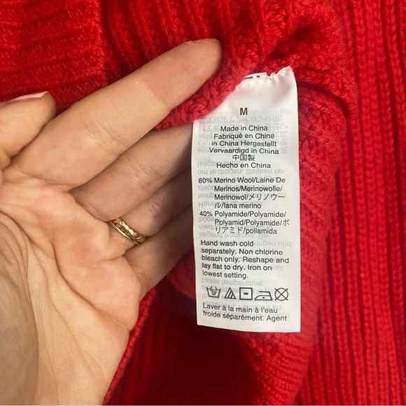 MADEWELL Calloway Boatneck Pullover Sweater in Red size Medium - Picture 9 of 9